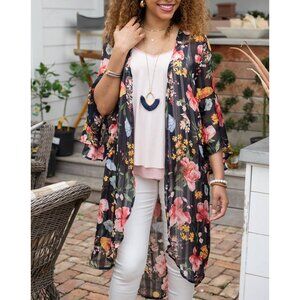 NWT Grace & Lace Size Medium Florence Kimono Floral